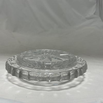 -85- Small Clear Glass | Lead Crystal | West German |  Covered Butter Dish