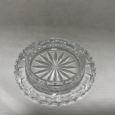 -85- Small Clear Glass | Lead Crystal | West German |  Covered Butter Dish