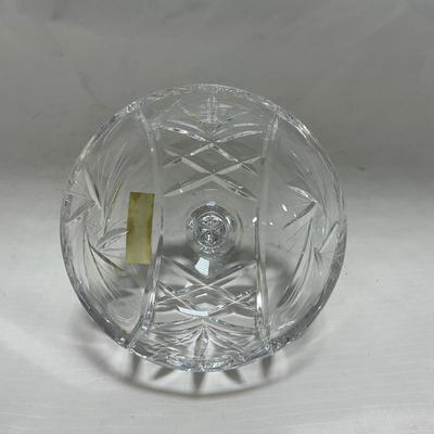 -85- Small Clear Glass | Lead Crystal | West German |  Covered Butter Dish