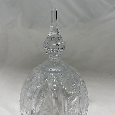 -86- Heavy Clear Glass | Lead Crystal | Set of Two | Covered Butter Dishes
