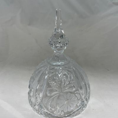 -86- Heavy Clear Glass | Lead Crystal | Set of Two | Covered Butter Dishes