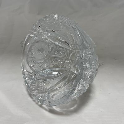 -86- Heavy Clear Glass | Lead Crystal | Set of Two | Covered Butter Dishes