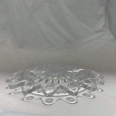 -86- Heavy Clear Glass | Lead Crystal | Set of Two | Covered Butter Dishes