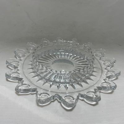 -86- Heavy Clear Glass | Lead Crystal | Set of Two | Covered Butter Dishes