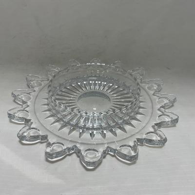 -86- Heavy Clear Glass | Lead Crystal | Set of Two | Covered Butter Dishes