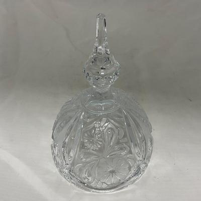 -86- Heavy Clear Glass | Lead Crystal | Set of Two | Covered Butter Dishes