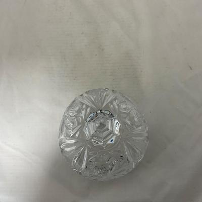 -86- Heavy Clear Glass | Lead Crystal | Set of Two | Covered Butter Dishes