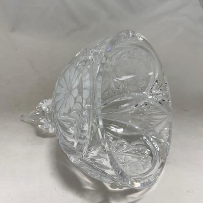 -86- Heavy Clear Glass | Lead Crystal | Set of Two | Covered Butter Dishes