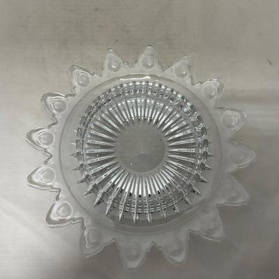 -86- Heavy Clear Glass | Lead Crystal | Set of Two | Covered Butter Dishes