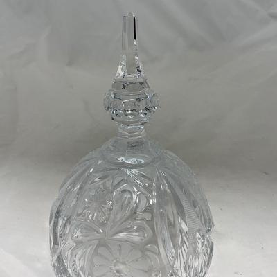 -86- Heavy Clear Glass | Lead Crystal | Set of Two | Covered Butter Dishes