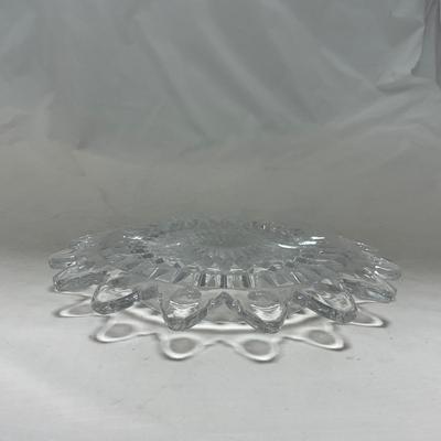 -86- Heavy Clear Glass | Lead Crystal | Set of Two | Covered Butter Dishes