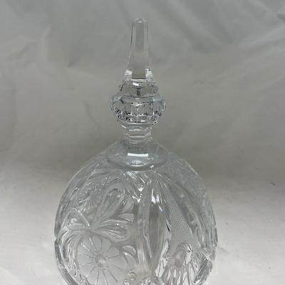 -86- Heavy Clear Glass | Lead Crystal | Set of Two | Covered Butter Dishes