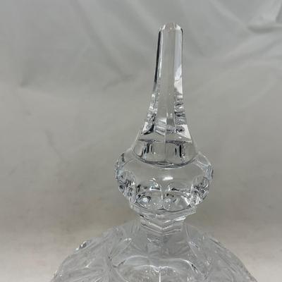 -86- Heavy Clear Glass | Lead Crystal | Set of Two | Covered Butter Dishes