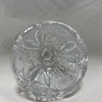 -86- Heavy Clear Glass | Lead Crystal | Set of Two | Covered Butter Dishes