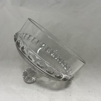 -87- Extra Large Clear Glass | Frosted Flower Detail | Covered Butter Dish