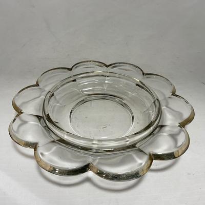 -88- Clear Glass with Gold Accents | Covered Butter Dish