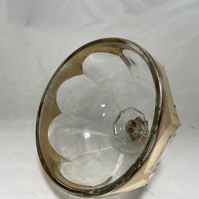 -88- Clear Glass with Gold Accents | Covered Butter Dish