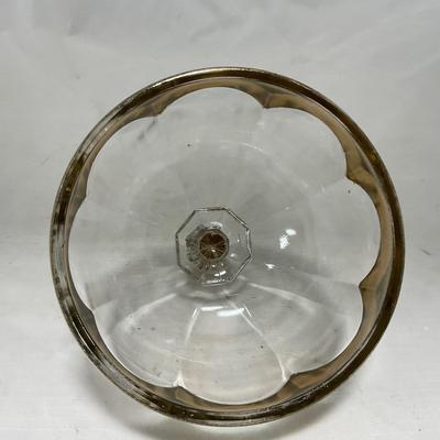 -88- Clear Glass with Gold Accents | Covered Butter Dish