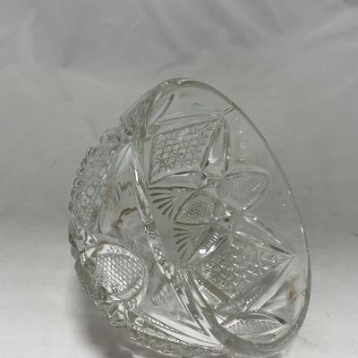 -89- Clear Glass with Gold Touches | Covered Butter Dish