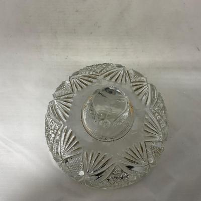 -89- Clear Glass with Gold Touches | Covered Butter Dish