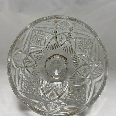 -89- Clear Glass with Gold Touches | Covered Butter Dish