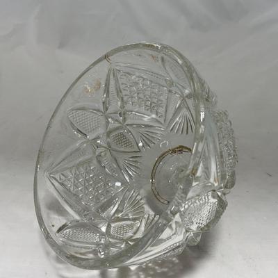 -89- Clear Glass with Gold Touches | Covered Butter Dish