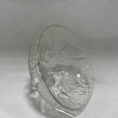 -90- Clear Glass | Flower Details | Covered Butter Dish