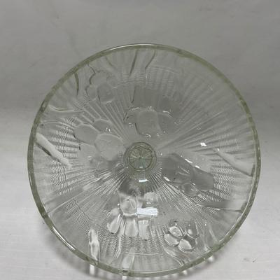 -90- Clear Glass | Flower Details | Covered Butter Dish