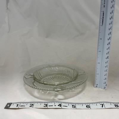 -90- Clear Glass | Flower Details | Covered Butter Dish