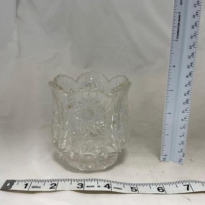 -91- Clear Cut Glass | Sugar & Creamer Set