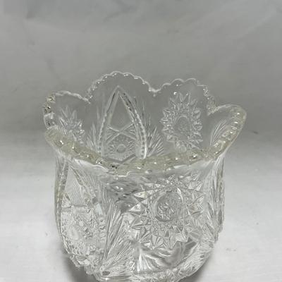 -91- Clear Cut Glass | Sugar & Creamer Set