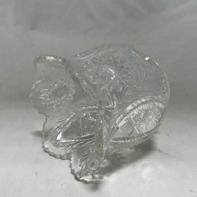 -91- Clear Cut Glass | Sugar & Creamer Set