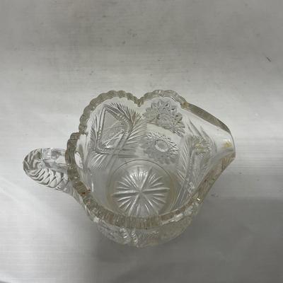 -91- Clear Cut Glass | Sugar & Creamer Set