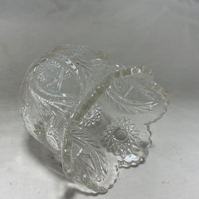 -91- Clear Cut Glass | Sugar & Creamer Set