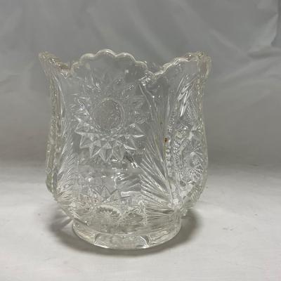 -91- Clear Cut Glass | Sugar & Creamer Set