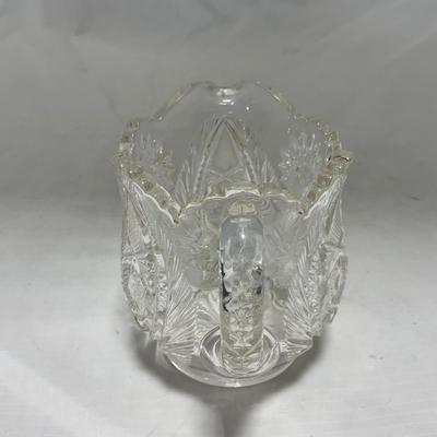 -91- Clear Cut Glass | Sugar & Creamer Set