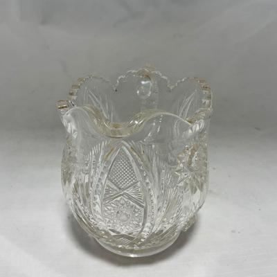 -91- Clear Cut Glass | Sugar & Creamer Set