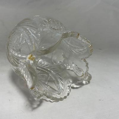 -91- Clear Cut Glass | Sugar & Creamer Set