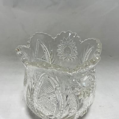 -91- Clear Cut Glass | Sugar & Creamer Set