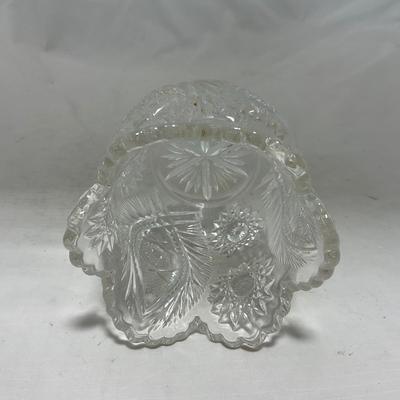 -91- Clear Cut Glass | Sugar & Creamer Set