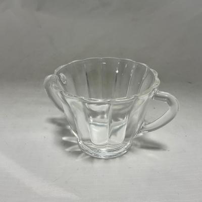 -92- Clear Glass | Simple Creamer & Sugar Set