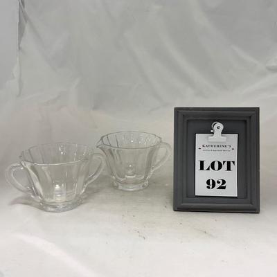 -92- Clear Glass | Simple Creamer & Sugar Set