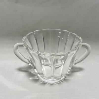 -92- Clear Glass | Simple Creamer & Sugar Set
