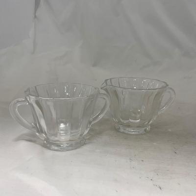 -92- Clear Glass | Simple Creamer & Sugar Set