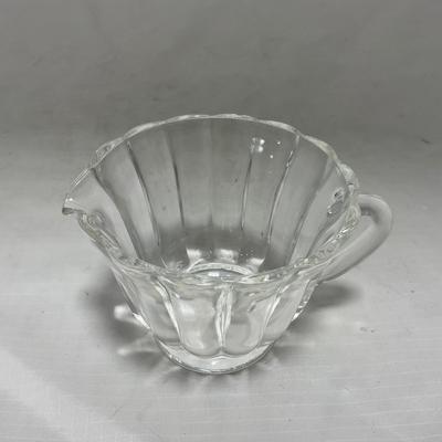 -92- Clear Glass | Simple Creamer & Sugar Set