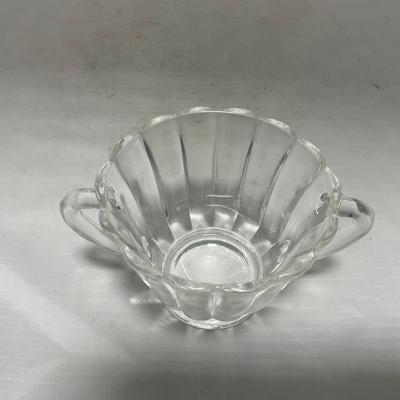 -92- Clear Glass | Simple Creamer & Sugar Set