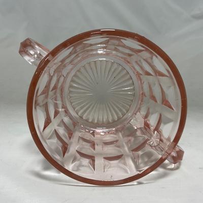 -93- Pink Depression Glass | Sugar & Creamer Set