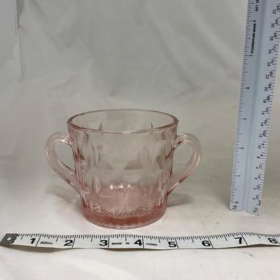 -93- Pink Depression Glass | Sugar & Creamer Set