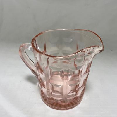 -93- Pink Depression Glass | Sugar & Creamer Set