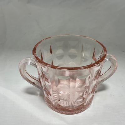 -93- Pink Depression Glass | Sugar & Creamer Set